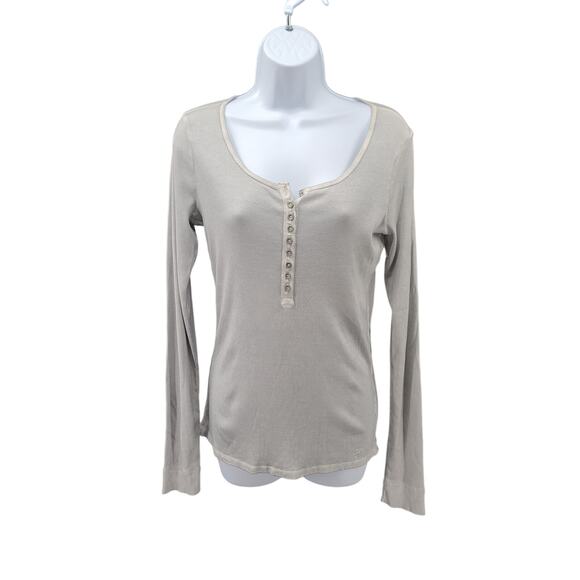 Guess Vintage Y2k women's long sleeve shirt Grey Size Large Elena Gilbert - Picture 1 of 6